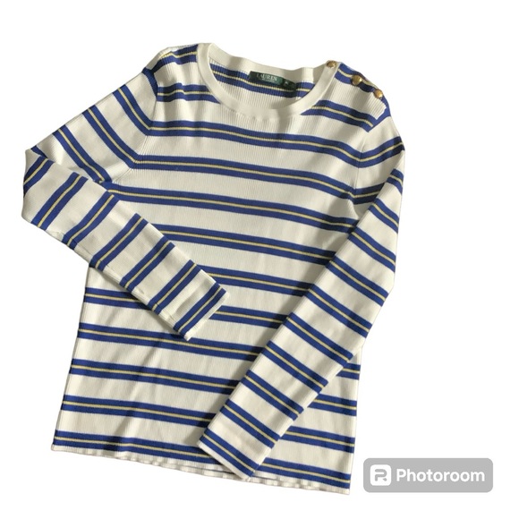 Lauren Ralph Lauren Ribbed Stripe Sweater - Picture 1 of 9